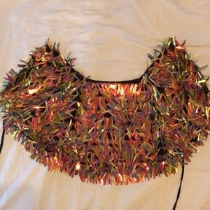 Savage Rainbow iridescent sequin cape